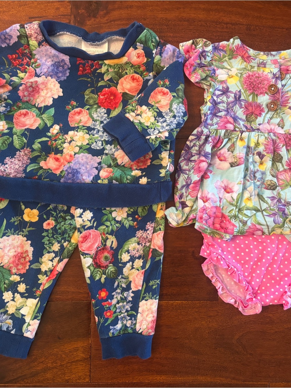 2 Floral Posh Peanut outfits, 6-12 mos